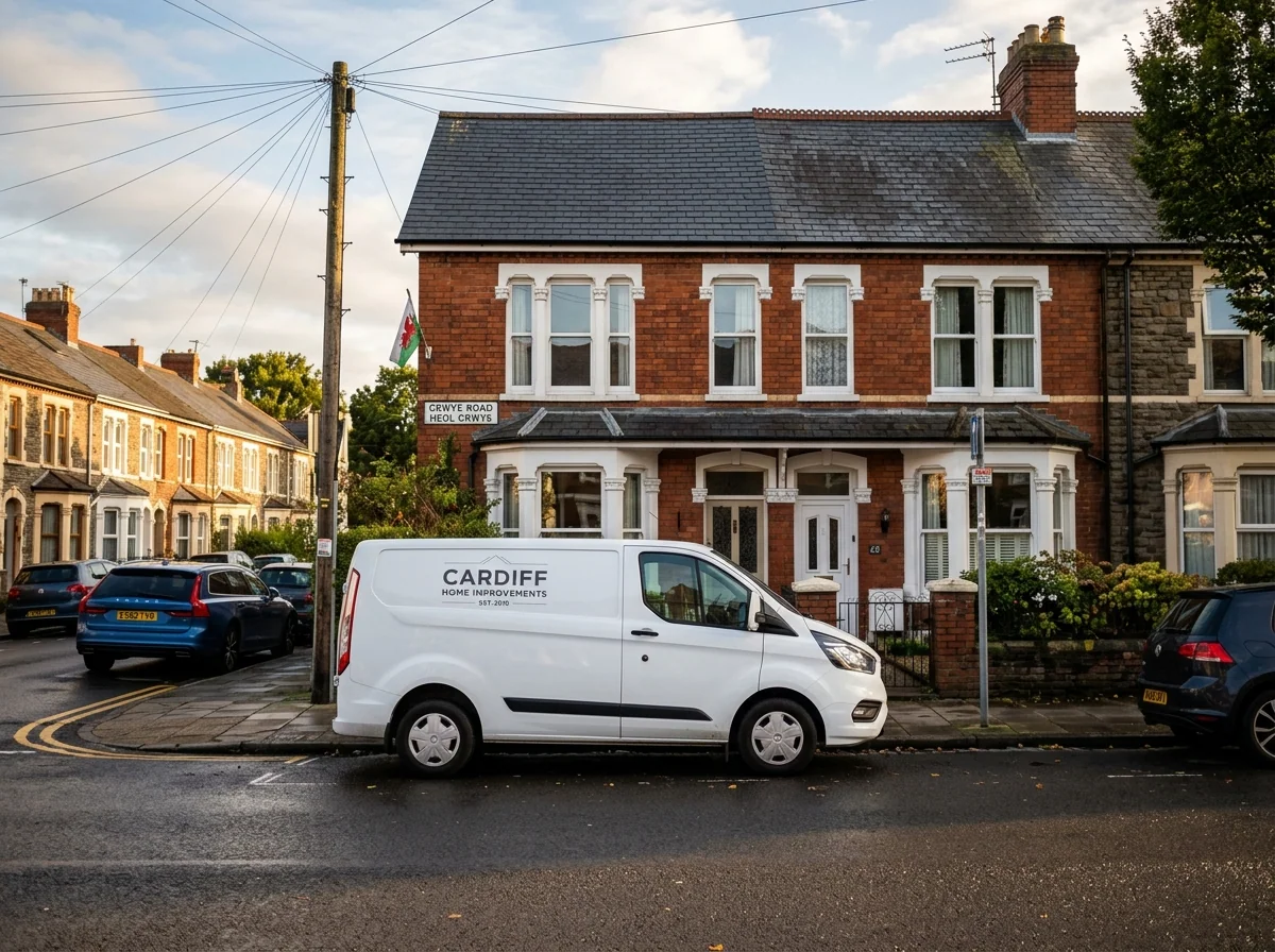 Service van on the road — Llanishen